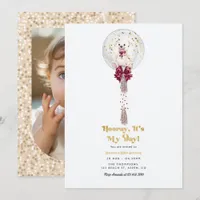 Teddy Bear Balloon Birthday Party Invitation