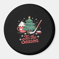 Tis The Season Hockey Coffee Tree Hockey Christmas Magnet