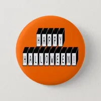 Halloween Block Text Pinback Button