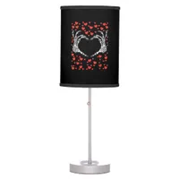 Skeleton Hand Heart Valentines Day Funny Classic Table Lamp