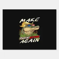 Funny Make Amerigator Again Donald Parody American Sign