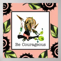 Be Courageous Child's Boho Framed Art Poster