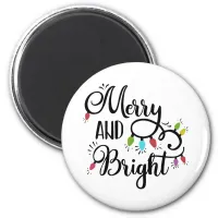 merry and bright holiday lights magnet