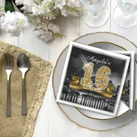 City Lights Sweet Sixteen Gold ID243 Napkins