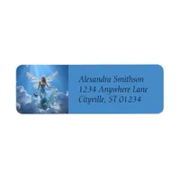 Beautiful Aquarius Fairy in the Clouds Label