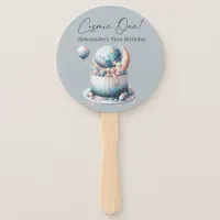 Cosmic One! Celestial 1st Boy Birthday  Hand Fan