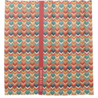 Customizable Chevron Pattern with Retro Color Pale Shower Curtain