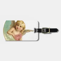Vintage Cherub and Cresent Moon Luggage Tag