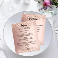 Menu program rose gold birthday flyer