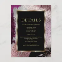 WEDDING DETAILS | Metallic Strokes Cassis Wine Enclosure Card