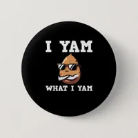 I Yam What I Yam Humorous V-Neck Button