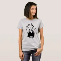 Funny Face Crybaby Big Mouth Expression Womens T-Shirt