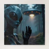 Female Alien Extraterrestrial and UFO Jigsaw Puzzle