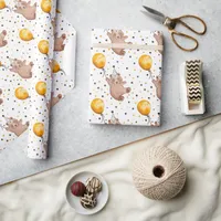 Teddy Bear Birthday Wrapping Paper – Watercolor 