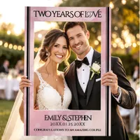 Elegant 2nd Rose Quartz Wedding Anniversary Selfie Frame