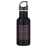 Goth Purple Ornament With Skull Water Bottle