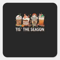 Tis The Season Football Pumpkin Spice Halloween Fa Square Sticker