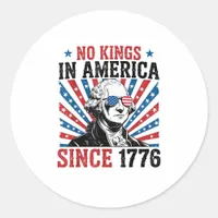 George Washington Protest Sign No Kings In America Classic Round Sticker