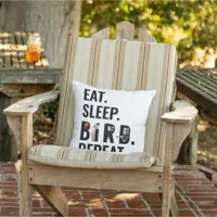 Funny Bird Quote Modern Typography  Outdoor Pillow