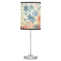 Vintage Snowflakes Pattern - Table Lamp