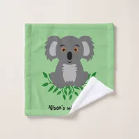 Cute koala with eucalyptus kids  wash cloth