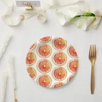 Little Cutie Orange Slice Pattern Baby Shower  Paper Plates