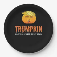 Funny Halloween Trumpkin  Paper Plates