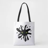 Cat Eyes looking out a Black Blob    Tote Bag