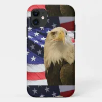 American Bald Eagle and Flag iPhone 11 Case