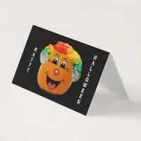 Jack o' Lantern Clown Face Classroom Exchange Card