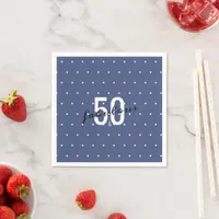 50 and Fabulous Blue White Polka Dots  Napkins