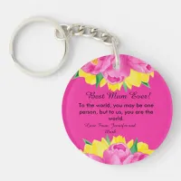  Best Mum Ever! Pink Acrylic Keychain