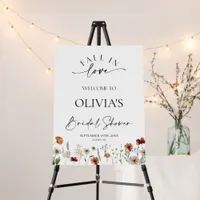 Wildflower Fall in Love Bridal Shower Welcome Sign