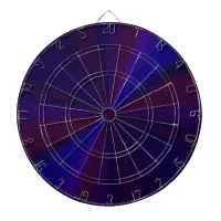 Circular Gradient Patchwork Blue to Purple Dartboard With Darts