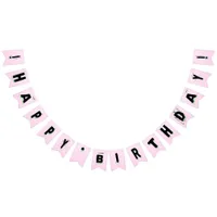 Teen Girl Pink Punk Lettering Kids Birthday Bunting Flags