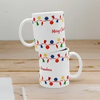 Beaded garland with retro Christmas ornaments Coffee Mug