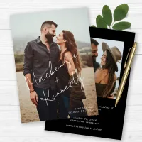 Handwritten Script Names Photo Save the Date