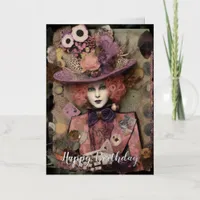 Alice in a fancy hat Birthday Foil Greeting Card