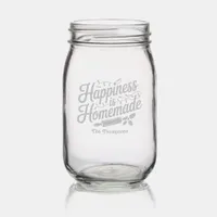 Personalized "Happiness is Homemade" Christmas Mason Jar
