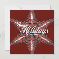 Happy Holidays Christmas Star Festive Red Invitation