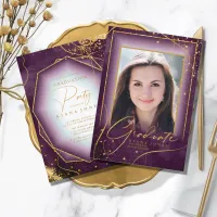 Fine Lines Gold Abstract Graduation Plum ID907