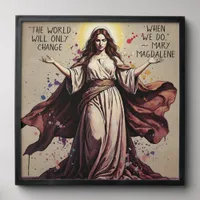 Vintage Art Mary Magdalene Quote  Peel And Stick Photo Tile