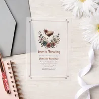 Mocha Mousse "Love is Brewing" Bridal Shower Photo Vellum Invitations