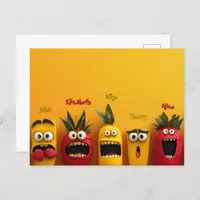 Funny Fruit Faces Postcard