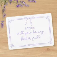 Cute Hand Drawn Coquette Bow Flower Girl Proposal Card