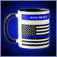 [Thin Blue Line] Back the Blue Law Enforcement SVG Mug