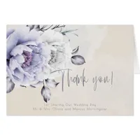 Rustic Lilac and Alabaster Peony Floral Thank You