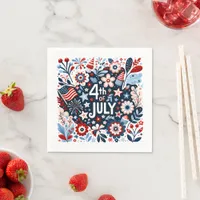 Floral 4th of July Napkins