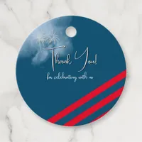 Patriotic Spark: Navy Blue, Red Stripes and Spark Favor Tags