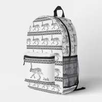 Southwest Jackrabbit and Geometric Personalized  Printed Backpack